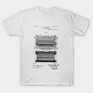 Typewriter Patent Drawing T-Shirt